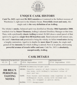 Ardbeg Single Cask 3431 21YO Bottled 2021